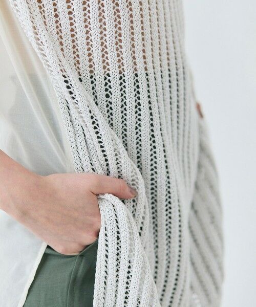 BEIGE, / ベイジ, ニット・セーター | 【洗える】ALOE / コットンメッシュオーガンジーノースリーブニット | 詳細1