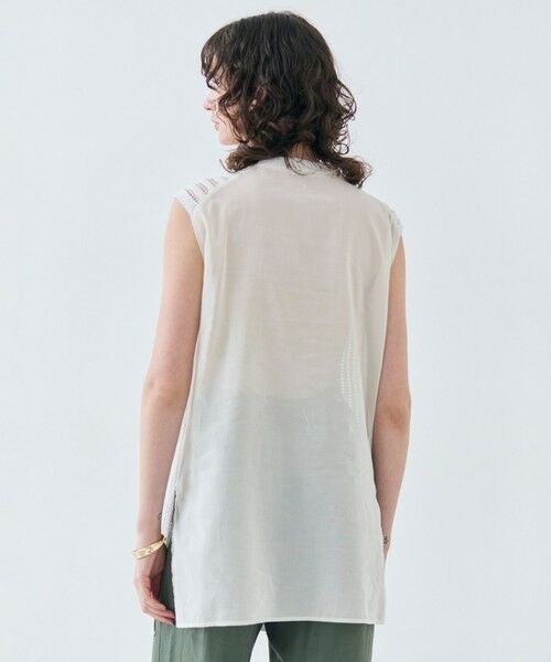 BEIGE, / ベイジ, ニット・セーター | 【洗える】ALOE / コットンメッシュオーガンジーノースリーブニット | 詳細2