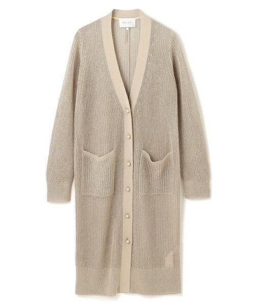 BEIGE, / ベイジ, カーディガン・ボレロ | 【洗える】OPTICAL / ペーパーヤーンVネックロングカーディガン | 詳細8