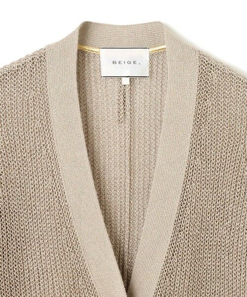 BEIGE, / ベイジ, カーディガン・ボレロ | 【洗える】OPTICAL / ペーパーヤーンVネックロングカーディガン | 詳細10