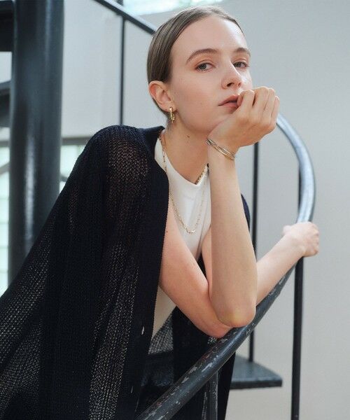 BEIGE, / ベイジ, カーディガン・ボレロ | OPTICAL / ペーパーヤーンシアーロングカーディガン | 詳細19