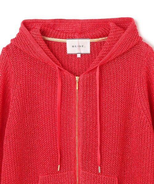 BEIGE, / ベイジ, パーカー | OPTICAL / ペーパーヤーンフーディージップニット | 詳細16