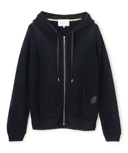 BEIGE, / ベイジ, パーカー | OPTICAL / ペーパーヤーンフーディージップニット | 詳細24