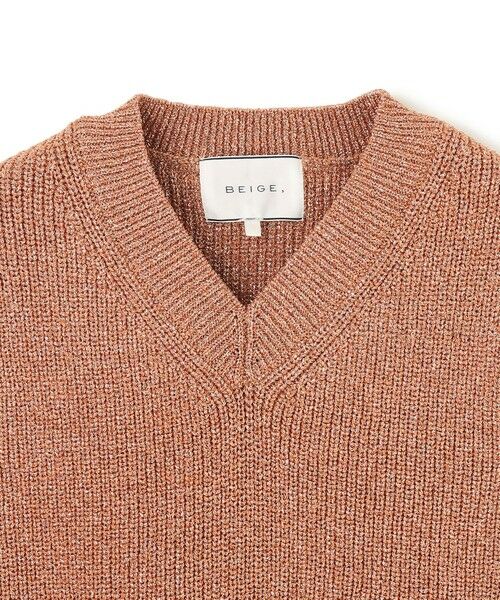 BEIGE, / ベイジ, ニット・セーター | 【洗える・eclat 5月号掲載】VANDA / ラメ入りVネックノースリーブニット | 詳細4