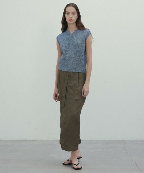 BEIGE, / ベイジ, ニット・セーター | 【洗える・eclat 5月号掲載】VANDA / ラメ入りVネックノースリーブニット | 詳細9