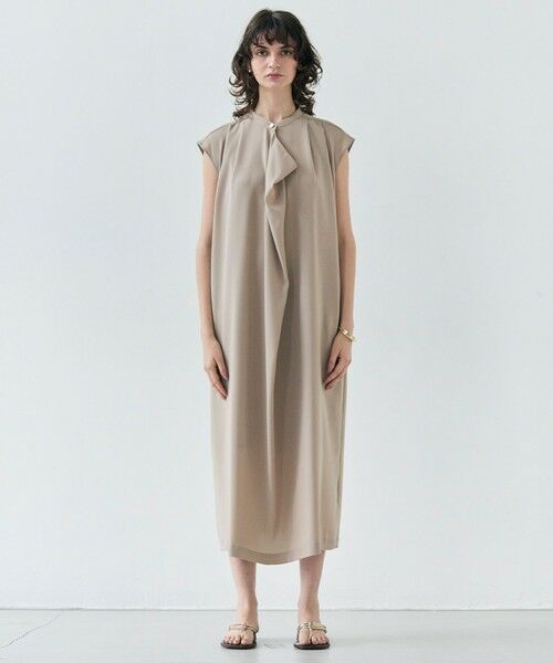 BEIGE, / ベイジ, ロング・マキシ丈ワンピース | 【洗える】FLEUR / フロントドレープノースリーブドレス | 詳細2