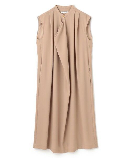 BEIGE, / ベイジ, ロング・マキシ丈ワンピース | 【洗える】FLEUR / フロントドレープノースリーブドレス | 詳細3