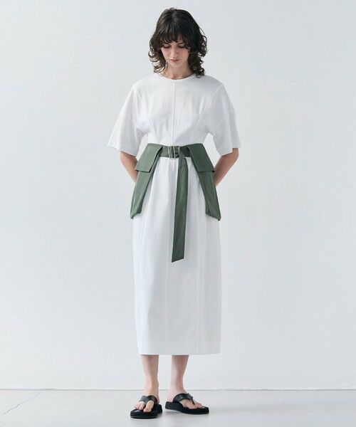 BEIGE, / ベイジ, ロング・マキシ丈ワンピース | 【洗える】GLANTHUS / コットンカーブラインロングフレアワンピース | 詳細2