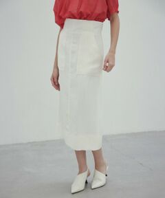 BEIGE, / ベイジ, ミニ・ひざ丈スカート | 【洗える】BERNARD / リネンアウトポケットハイウエストスカート