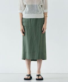 BEIGE, / ベイジ, ミニ・ひざ丈スカート | 【洗える】BERNARD / リネンアウトポケットハイウエストスカート