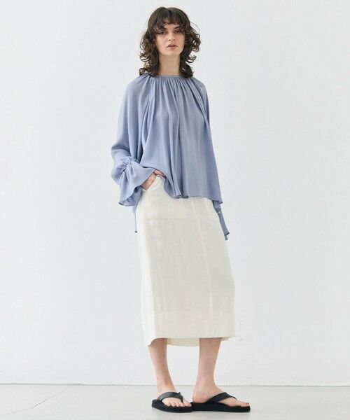 BEIGE, / ベイジ, ミニ・ひざ丈スカート | 【洗える】BERNARD / リネンアウトポケットハイウエストスカート | 詳細3