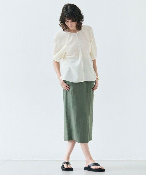 BEIGE, / ベイジ, ミニ・ひざ丈スカート | 【洗える】BERNARD / リネンアウトポケットハイウエストスカート | 詳細10
