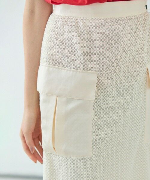 BEIGE, / ベイジ, ミニ・ひざ丈スカート | NIGELLA / 異素材MIXコットンレースビックポケットスカート | 詳細1