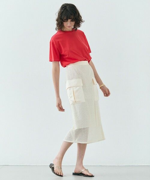 BEIGE, / ベイジ, ミニ・ひざ丈スカート | NIGELLA / 異素材MIXコットンレースビックポケットスカート | 詳細2