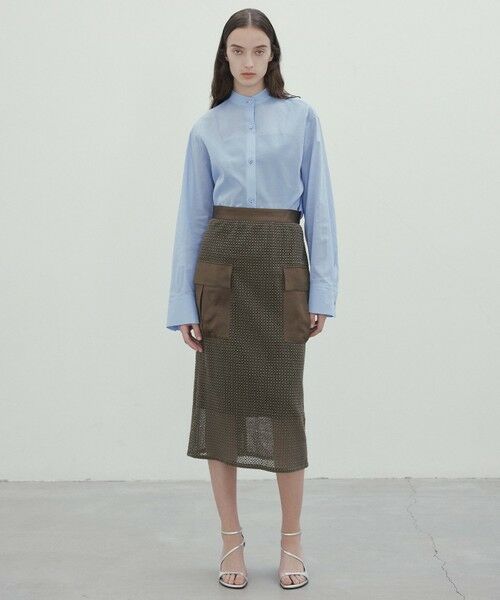 BEIGE, / ベイジ, ミニ・ひざ丈スカート | NIGELLA / 異素材MIXコットンレースビックポケットスカート | 詳細13