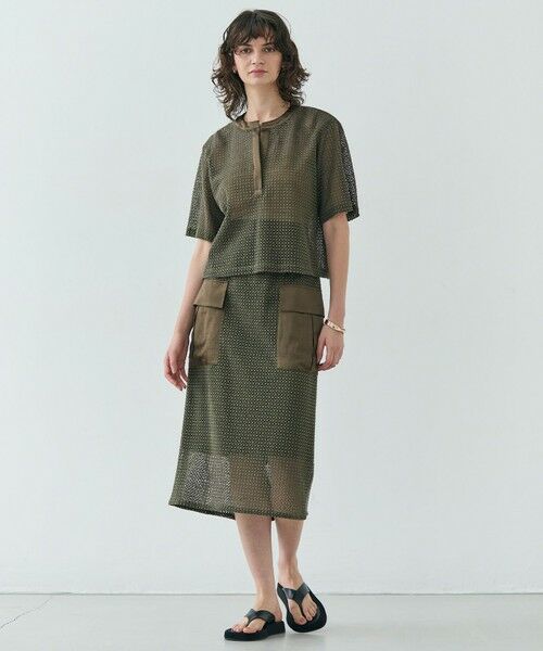 BEIGE, / ベイジ, ミニ・ひざ丈スカート | NIGELLA / 異素材MIXコットンレースビックポケットスカート | 詳細14