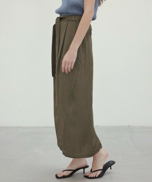 BEIGE, / ベイジ, ミニ・ひざ丈スカート | 【洗える】PAWPAW / ウエストリボンタックスカート | 詳細13