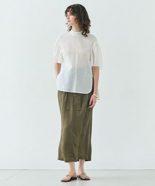 BEIGE, / ベイジ, ミニ・ひざ丈スカート | 【洗える】PAWPAW / ウエストリボンタックスカート | 詳細16