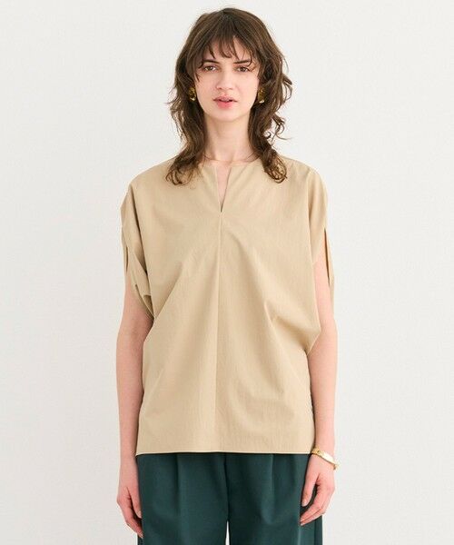 BEIGE, / ベイジ, シャツ・ブラウス | 【接触冷感/UVカット/洗える・BAILA 8.9月合併号掲載】YANN / Vスリットプルオーバーブラウス | 詳細1