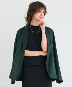 BEIGE, / ベイジ, テーラードジャケット | 【洗える】BERGAMOT / ウォッシャブルリネンバックドロストジャケット