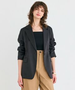 BEIGE, / ベイジ, テーラードジャケット | 【洗える】BERGAMOT / ウォッシャブルリネンバックドロストジャケット