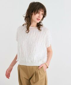 BEIGE, / ベイジ, ニット・セーター | 【洗える】LYCORIS / カットジャカードプルオーバーニット