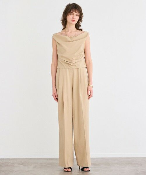 BEIGE,/ベイジ, 【接触冷感/UVカット/洗える・anan 2451号掲載】YANN / オフショルダーオールインワン Beige 2 BEIGE,/ベイジ, 【接触冷感/UVカット/洗える・anan 2451号掲載】YANN / オフショルダーオールインワン Beige 2