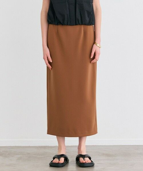 BEIGE,/ベイジ, 【洗える】ALTHEA / ダンボールジャージーハイウエストIラインスカート Brown 32 BEIGE,/ベイジ, 【洗える】ALTHEA / ダンボールジャージーハイウエストIラインスカート Brown 32