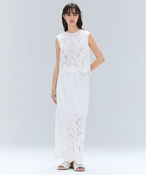 BEIGE, / ベイジ, シャツ・ブラウス | 【洗える】GALLERIA / コットンエンブロイダリーノースリーブブラウス | 詳細4