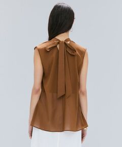 BEIGE, / ベイジ, シャツ・ブラウス | 【洗える】BAC / コットンバックボウタイノースリーブブラウス