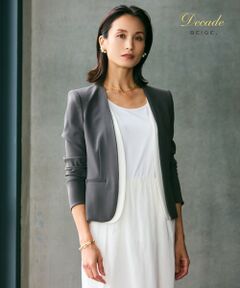 ノーカラージャケット グレー ノーカラージャケット（条件：グレー系）| ファッション通販