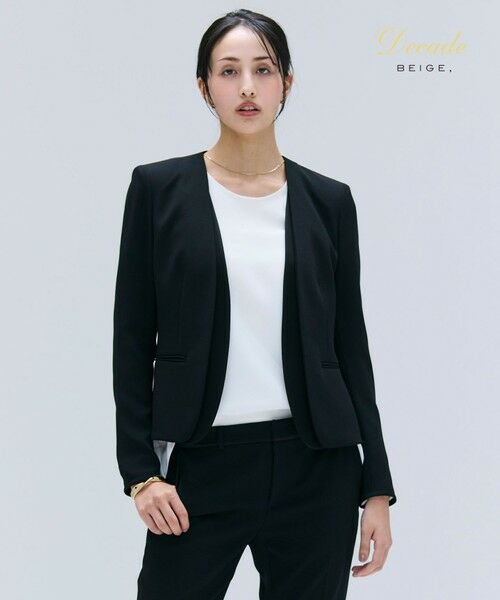 BEIGE,/ベイジ, 【洗える・VERY NaVY 11月号掲載】CINDY / ダブルカラージャケット Black x Black 4 BEIGE,/ベイジ, 【洗える・VERY NaVY 11月号掲載】CINDY / ダブルカラージャケット Black x Black 4