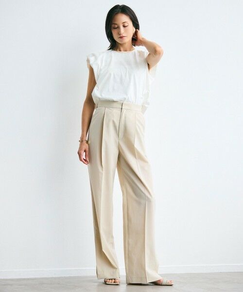 BEIGE, / ベイジ, カットソー | 【洗える】SCALA / コットンリネンボリュームスリーブトップス | 詳細1