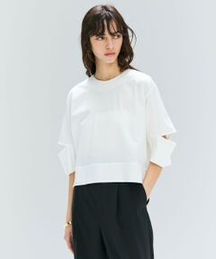 BEIGE, / ベイジ, カットソー | 【洗える】DUOMO / コットンスリットスリーブトップス