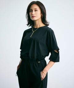 BEIGE, / ベイジ, カットソー | 【洗える】DUOMO / コットンスリットスリーブトップス