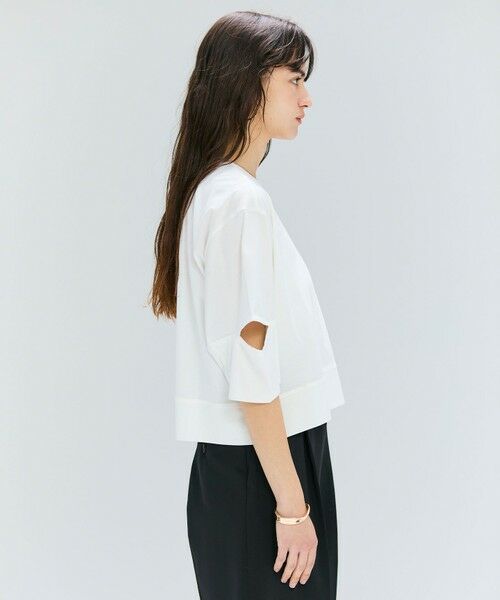 BEIGE, / ベイジ, カットソー | 【洗える】DUOMO / コットンスリットスリーブトップス | 詳細1