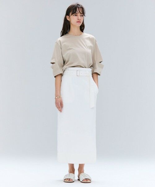 BEIGE, / ベイジ, カットソー | 【洗える】DUOMO / コットンスリットスリーブトップス | 詳細4