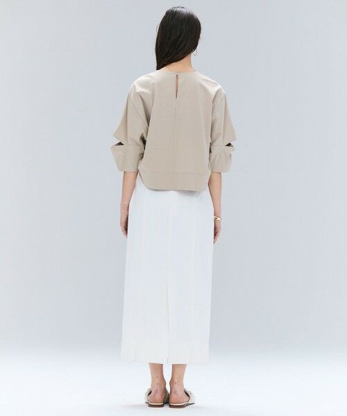 BEIGE, / ベイジ, カットソー | 【洗える】DUOMO / コットンスリットスリーブトップス | 詳細5