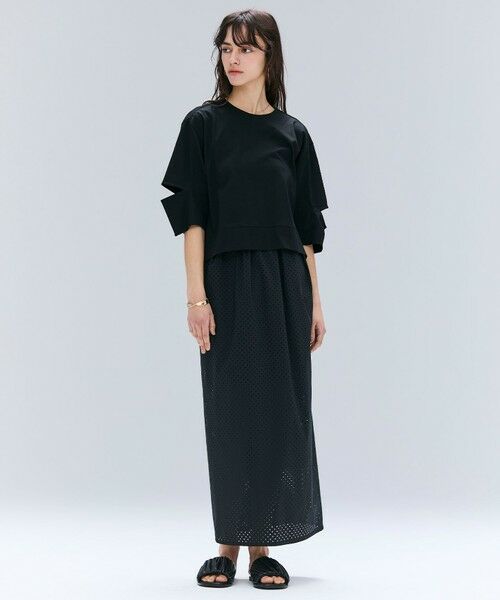 BEIGE, / ベイジ, カットソー | 【洗える】DUOMO / コットンスリットスリーブトップス | 詳細14