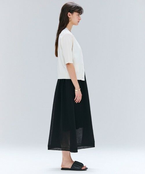 BEIGE, / ベイジ, ニット・セーター | 【洗える】VALOIS / ジョーゼットトリム半袖カーディガン | 詳細4