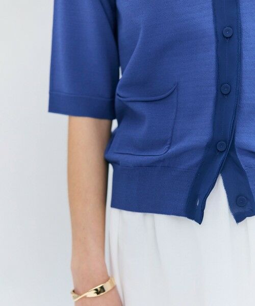 BEIGE, / ベイジ, ニット・セーター | 【洗える】VALOIS / ジョーゼットトリム半袖カーディガン | 詳細6