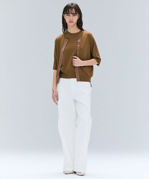 BEIGE, / ベイジ, ニット・セーター | 【洗える】VALOIS / ジョーゼットトリム半袖カーディガン | 詳細16