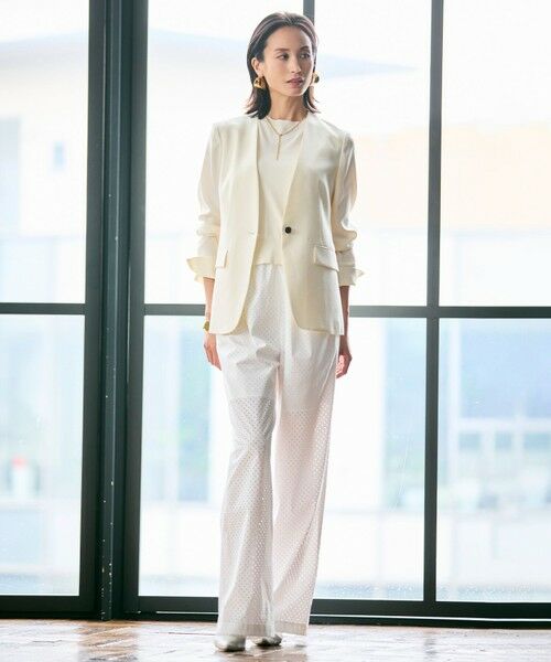 BEIGE, / ベイジ, ニット・セーター | 【洗える】VALOIS / バックシフォンレーヤードニット | 詳細1