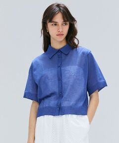 BEIGE, / ベイジ, ニット・セーター | 【洗える・Oggi10月号掲載】MILANO / リネン混シアーポロカラーニット