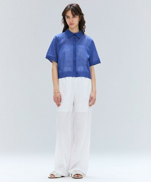 BEIGE, / ベイジ, ニット・セーター | 【洗える・Oggi10月号掲載】MILANO / リネン混シアーポロカラーニット | 詳細1