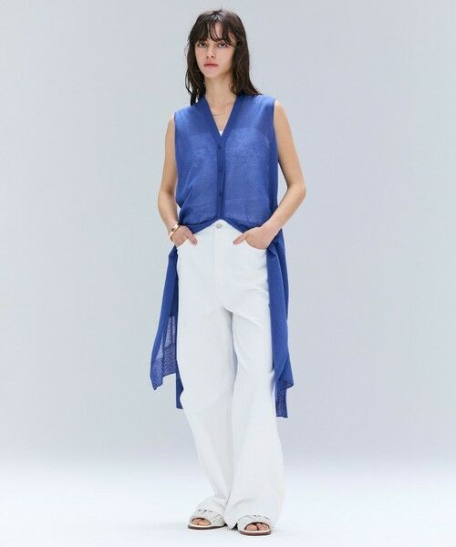 BEIGE, / ベイジ, ニット・セーター | 【洗える】MILANO / リネン混シアーロングジレカーディガン | 詳細2