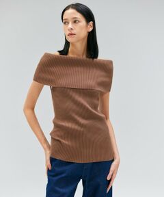 BEIGE, / ベイジ, ニット・セーター | 【洗える】BRERA / オフショルダーストレッチリブニット