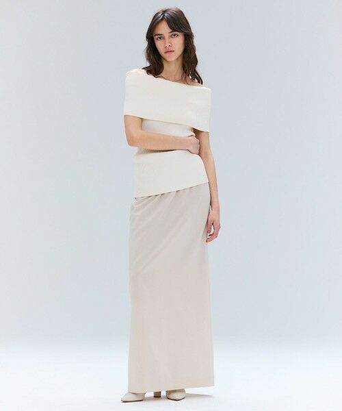 BEIGE, / ベイジ, ニット・セーター | 【洗える】BRERA / オフショルダーストレッチリブニット | 詳細1