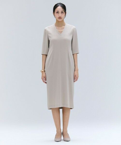 BEIGE, / ベイジ, ロング・マキシ丈ワンピース | 【洗える・L-size】CINDY / Vネックハーフスリーブワンピース | 詳細1