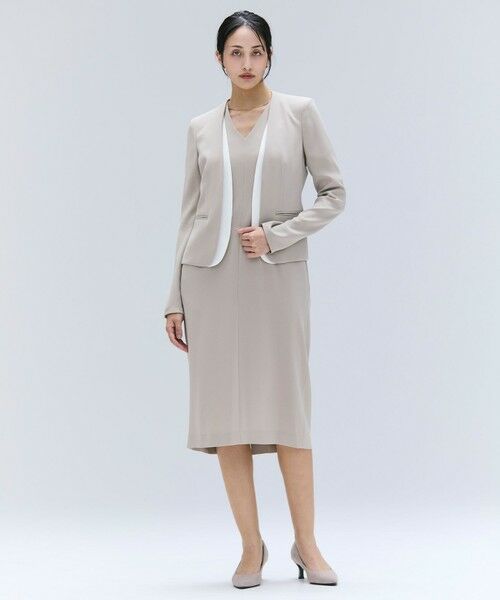 BEIGE, / ベイジ, ロング・マキシ丈ワンピース | 【洗える・L-size】CINDY / Vネックハーフスリーブワンピース | 詳細2